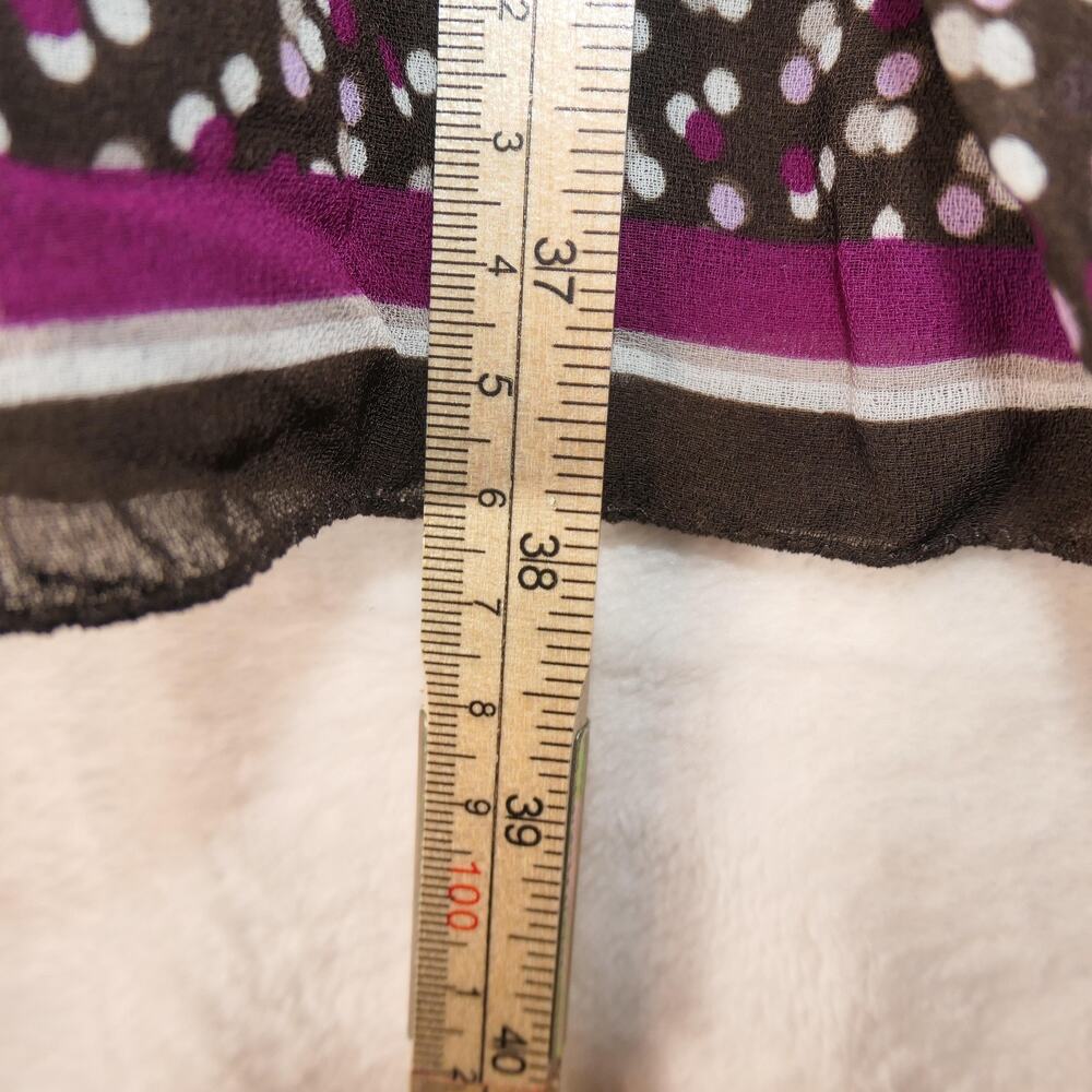 Max Studio Dress Womens XL Brown Pink Polka Dot Hanky Hem Slinky - Picture 10 of 12